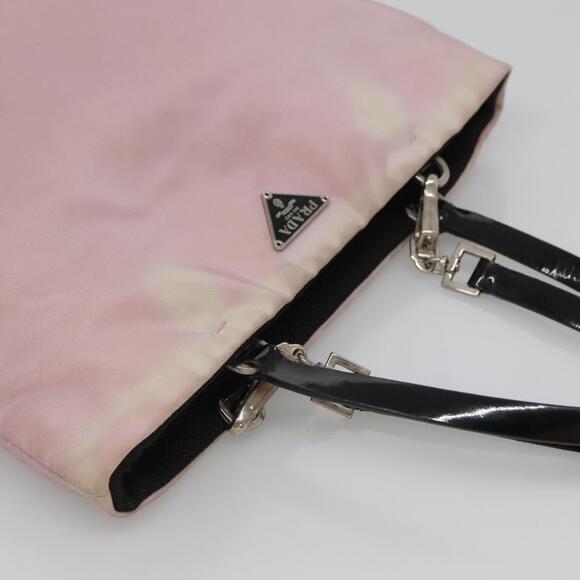 PRADA Hand Bag Nylon Pink Silver - Picture 6 of 12